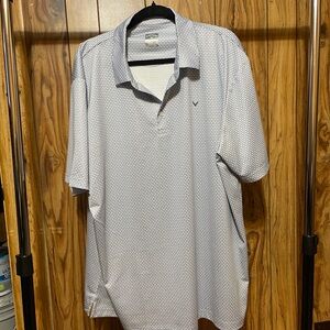 Men's Callaway Polo Shirt Blue and White XXL